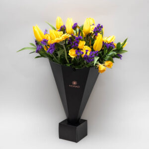 Black Cone box with flowers